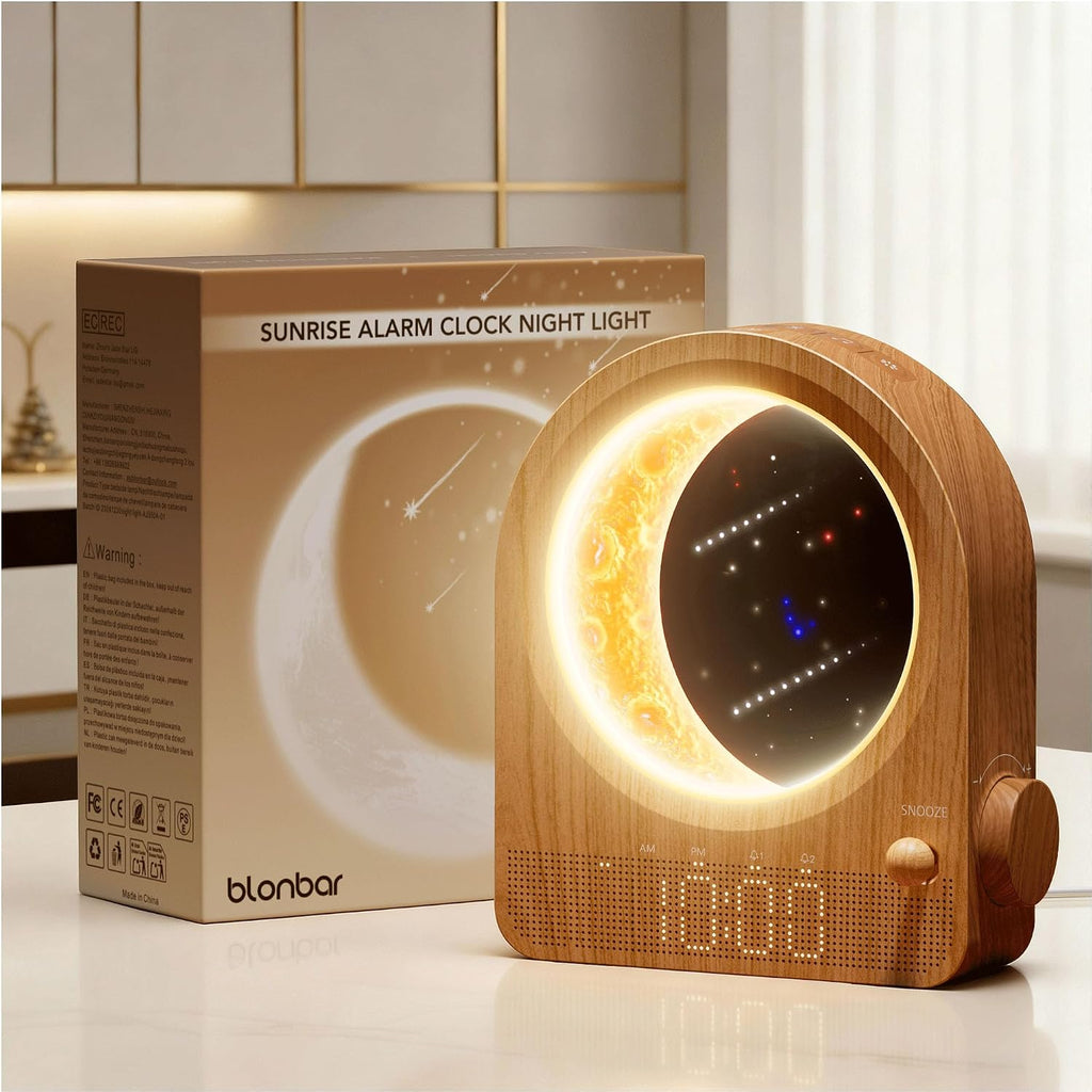 blonbar dual alarm clock for heavy sleepers, dimmable, main product view