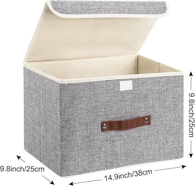 TYEERS Collapsible Storage Boxes, Washable Fabric Storage Bins - Image 2