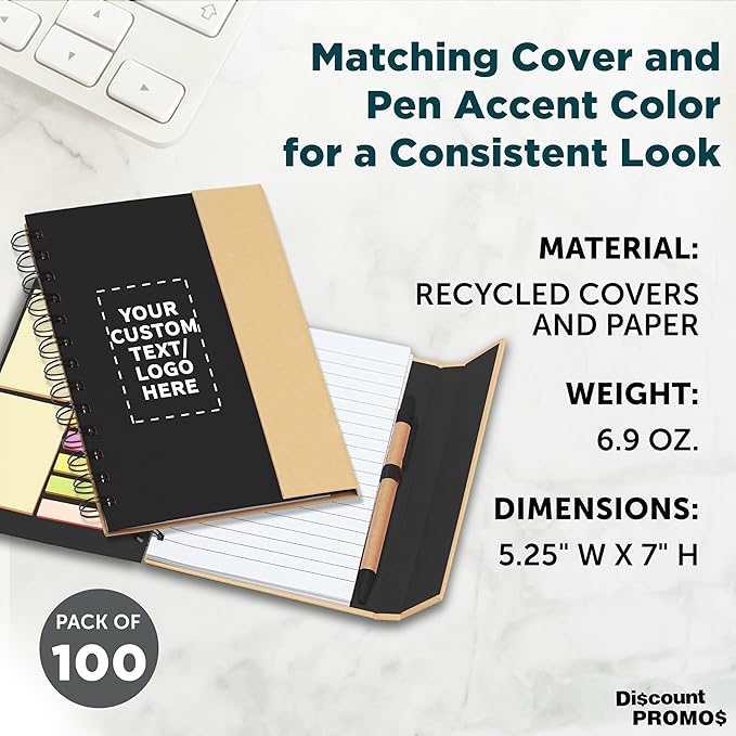 DISCOUNT PROMOS Custom Eco-Friendly Spiral Notebooks - Image 4