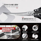 TIVOLI Kitchen Scissors Set Black, Japanese Stainless Steel Kitchen Shears - Image 2