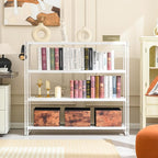 HCHQHS Bookshelf, 4-Tier Industrial Bookcase, Freestanding Tall Bookshelves - Image 2