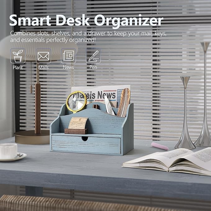 Rebee Vision Pine Wood Mail Organizer - Image 3