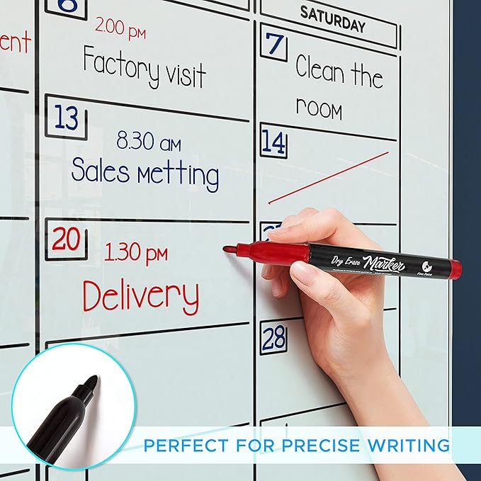 Glass Whiteboard Calendar 34x46” Quarterly Planner White Board Dry Erase Board - Image 3