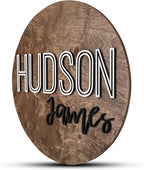 Custom Round Nursery Name Sign, Personalized Wooden Wall Plaque, Baby Shower - Image 2