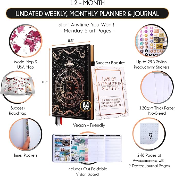 Life Planner - Undated Weekly & Monthly Planner, 12-Month Journey to Increase - Image 2