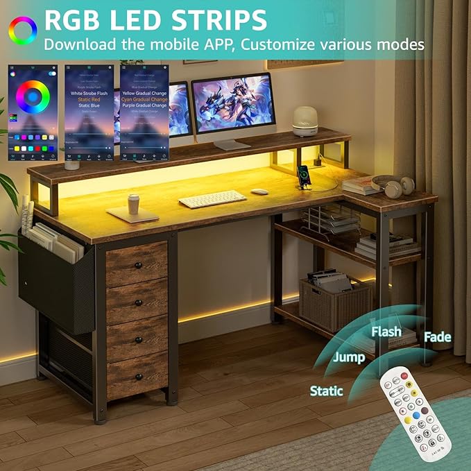 Lufeiya L Shaped Gaming Desk - Image 4