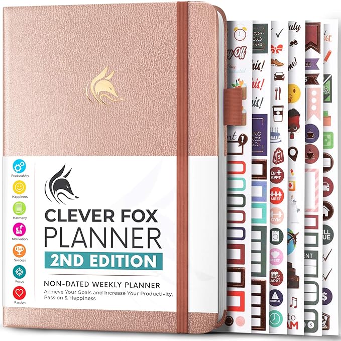 Clever Fox Planner 2nd Edition – Colorful Weekly & Monthly Goal Planner by CleverFox
