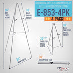 U.S. Art Supply 66" High Gallery Silver Aluminum Display Easel and Presentation - Image 2