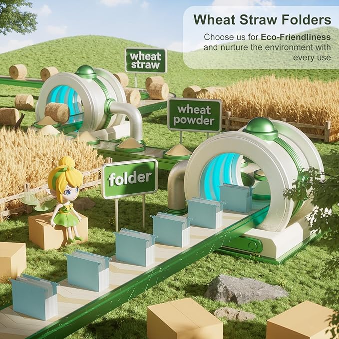 Extra Capacity Hanging File Folders, 4.72" Reinforced Wheat Straw Expanding - Image 6