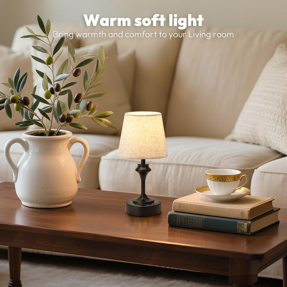 NIORSUN Portables Cordless Table Lamp, 10.2" Battery Operated Lamp, Beds...