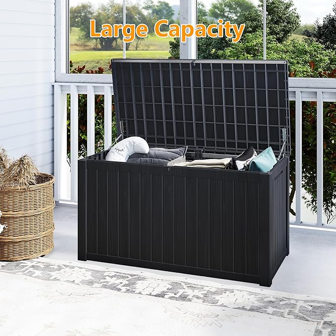 Yardgrace 200 Gallon Outdoor Storage Box Waterproof, Resin Deck Boxes - Image 4
