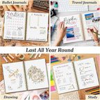 Bullet Dotted Journal Spiral Notebook, 300 Pages Leather Notebooks - Image 6