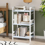 Homeiju Bookshelf, 3 Tier Industrial Bookcase, Metal Small Bookcase, Rustic - Image 4