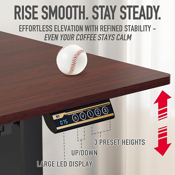 SHW 55 x 28 Inches Electric Height Adjustable Standing Desk - Image 7