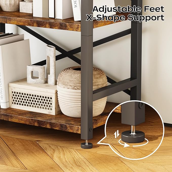 Organization and Storage, 5 Tier Bookshelf, Tall Bookcase - Image 7