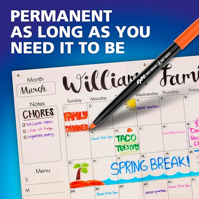 EXPO Wet Erase Markers, Semi-Permanent, Ultra Fine Tip, Organizing - Image 4