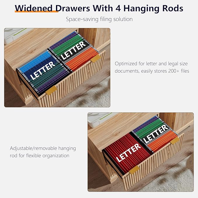 JXQTLINGMU 2 Drawer File Cabinet - Image 3