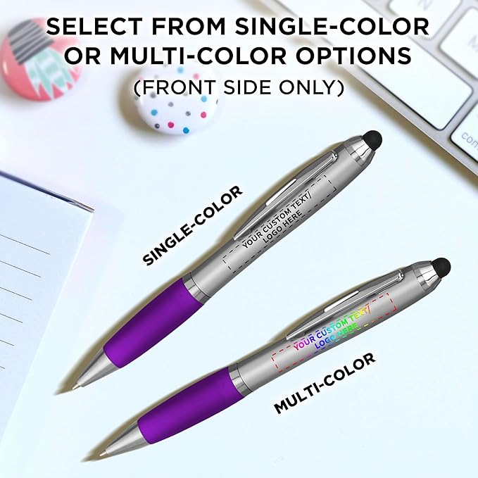 DISCOUNT PROMOS Custom Stylus Ballpoint Pens Set of 100, Personalized Bulk Pack - Image 6