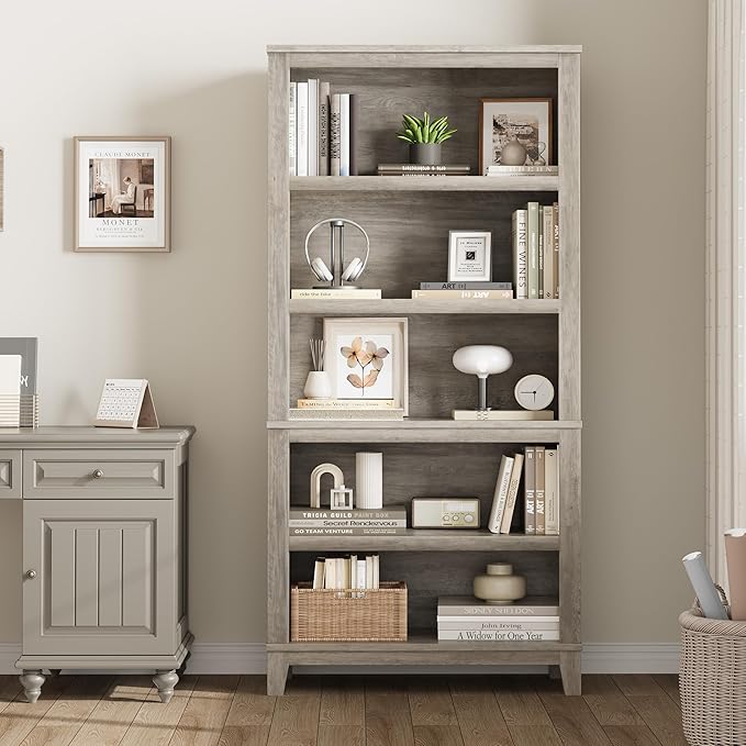 IDEALHOUSE 71" Farmhouse Bookshelf w/Adjustable Shelves & 31.5 in Whidth - Image 7