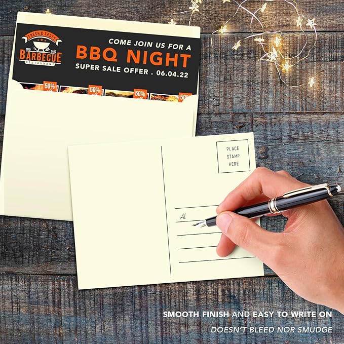 Blank Cream Natural Flat Note Cards and Envelopes – Heavyweight Off-White Cards - Image 5