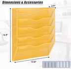 EASEPRES 5 Pocket Mesh Hanging Wall File Organizer, Wall Mounted Mail Paper - Image 2