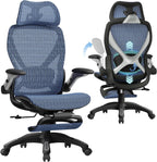 elabest x100 ergonomic mesh office chair with footrest, main product view