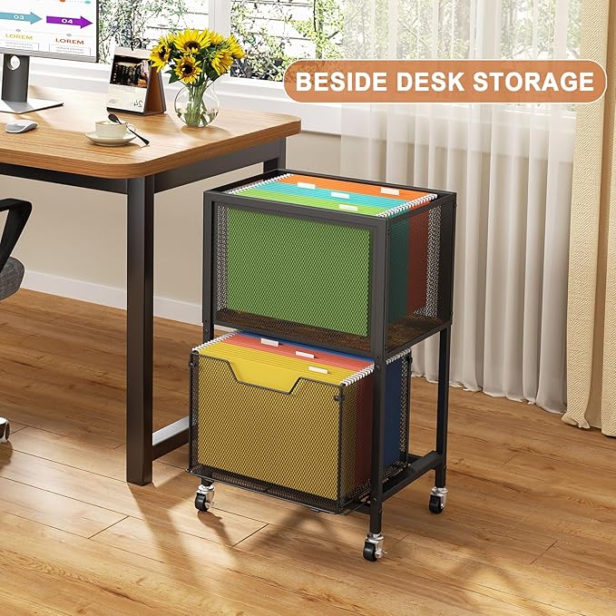 Tiaoheka Rolling File Cart, Mobile File Cabinet - Image 5
