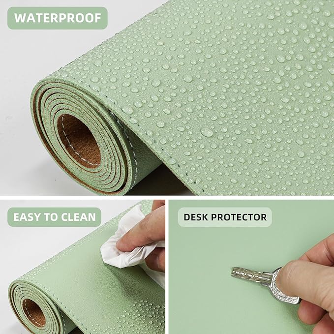 Leather Desk pad Protector, 47in*23in Large Desk mat - Image 3