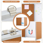 Mooliwe 96"x36" Tri-fold Cork Board Whiteboard Combo, Foldable Combination - Image 3