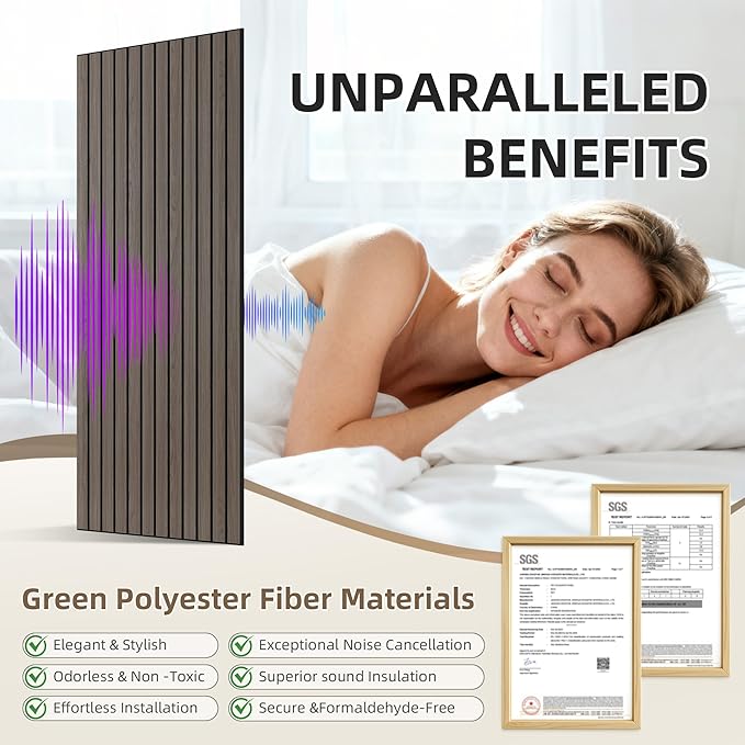 TO-TH Wood-Look Acoustic Wall Panels, 10 Pack 47.2” x 23.6” Sound Panels - Image 3