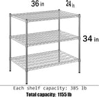 Regal Altair 24" Deep x 36" Wide x 34" Height Wire Shelving Kit | 3-Tier | NSF - Image 3