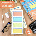 Spiral Bound Phone Message Book 5-1/4x11inch Phone Message Forms Book 2 Part - Image 2