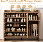 sicotas shoe storage cabinet, 30 pairs rattan shoe showing dimensions