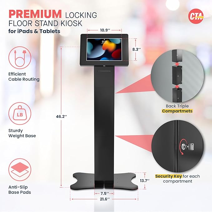CTA Digital Locking Kiosk & Enclosure – Premium Locking Floor Stand Kiosk - Image 2