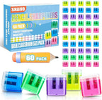 60 Pack Pencil Sharpeners Bulk by Snaiio