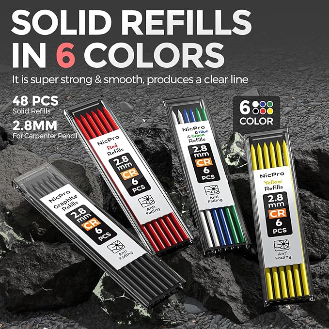 Nicpro 5 Pack Carpenter Pencils - Image 6