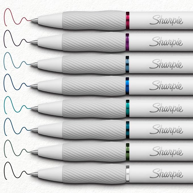 Sharpie S-Gel Pens, Fashion Barrel Gel Pens, Pearl White Body, Medium Point - Image 5