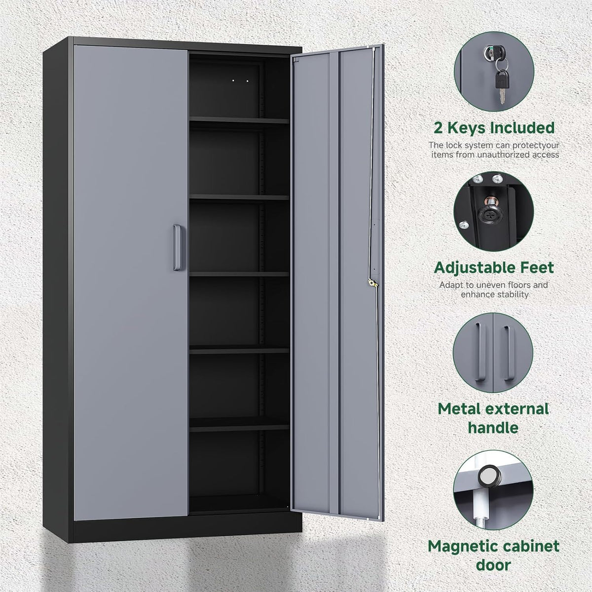 letaya metal storage cabinets with lock door and, package contents
