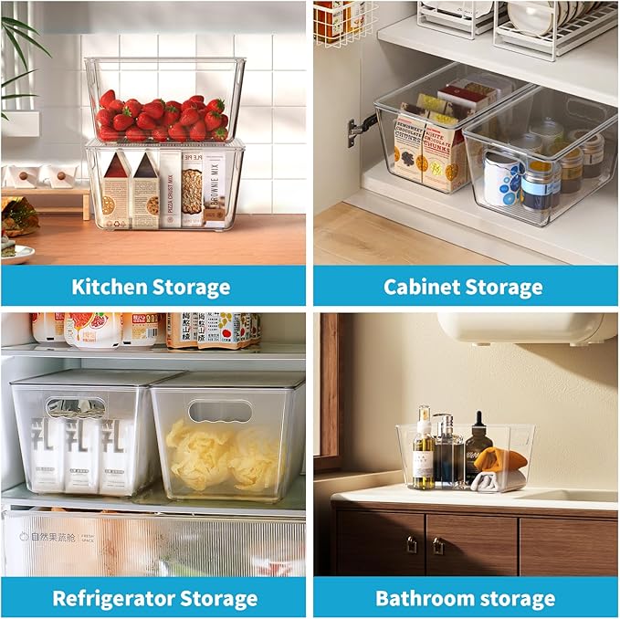 KJIXYUNG 6 Pack Clear Stackable Storage Bins - Image 4