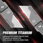 FLISSA Advanced Titanium Utility Knife, CNC Unibody, Lightweight All Metal - Image 3
