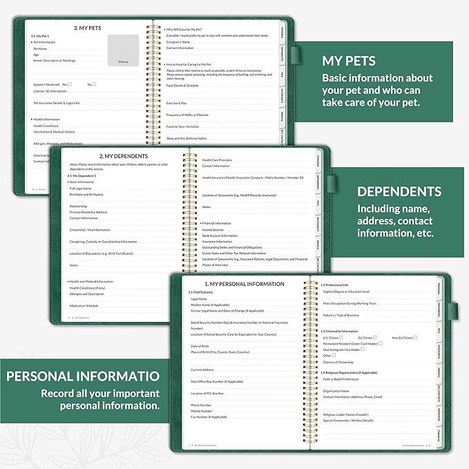 SUNEE End of Life Planner, I‘m Dead Now What Planner, Large Print Spiral-Bound - Image 4