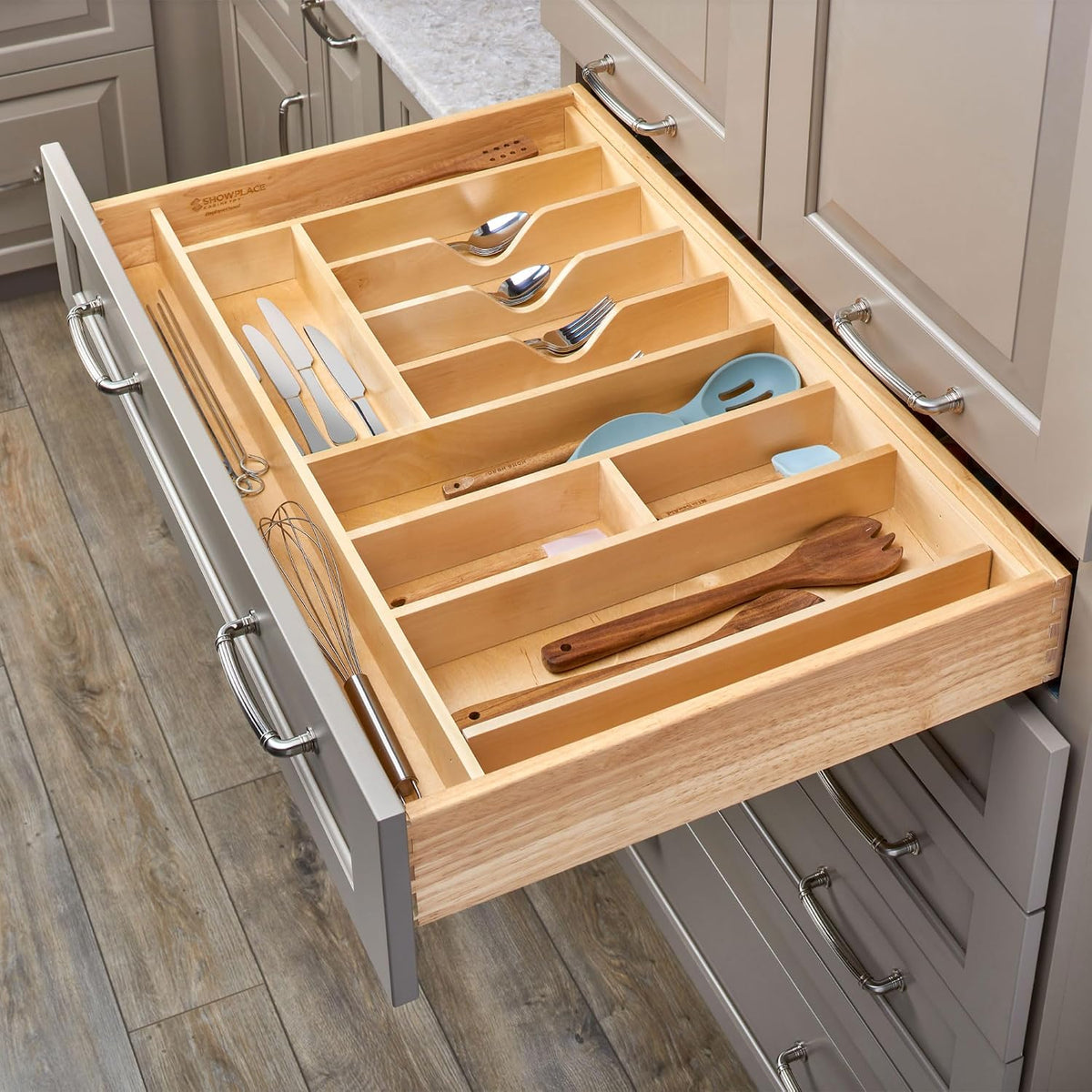 Rev-A-Shelf Trimmable Wooden Silverware Drawer Divider and Organizer