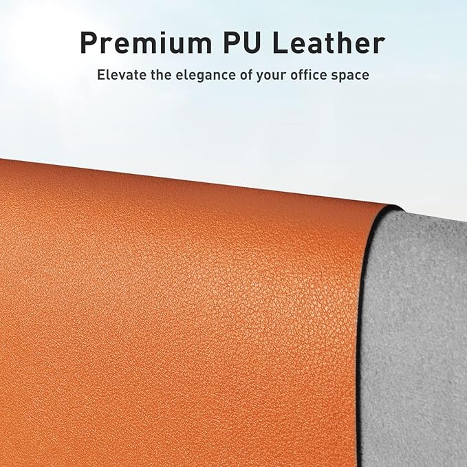 Aothia Faux Leather Desk Mat – Large Mouse Pad, Non-Slip PU Leather Blotter - Image 2