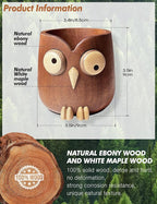 WODTILIFE Cute Owl Pen Holder for desk, funny wooden pencil holder - Image 6