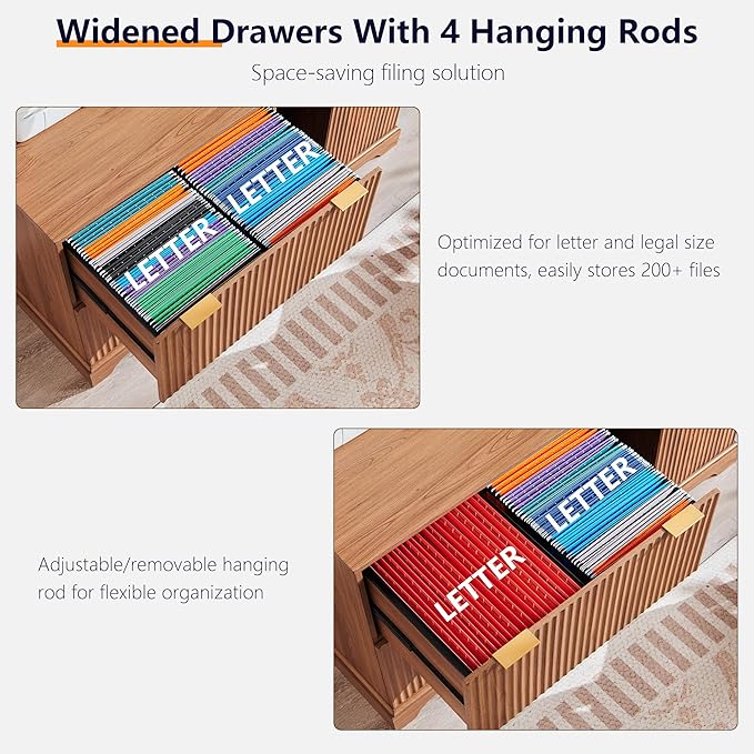 JXQTLINGMU 2 Drawer File Cabinet - Image 3