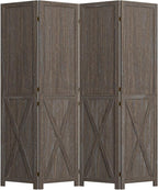 Cozy Castle Wood Room Divider, 4 Panels Folding Privacy Screen, 66.9'' Wall - Image 8