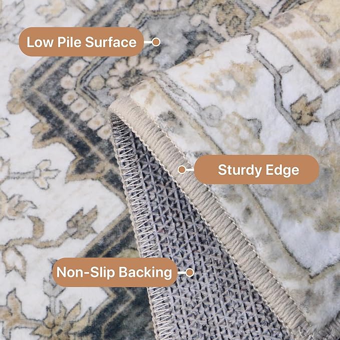 GENIMO 2'6"x6 Runner Rugs for Hallway, Machine Washable Non Slip Vintage Rugs - Image 4