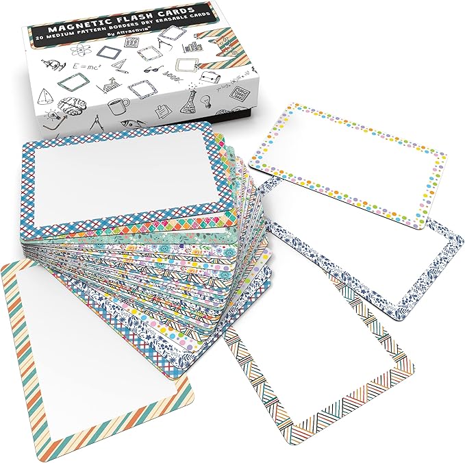 Attractivia Dry Erase Magnetic Labels 3.7 x 2.8 in, Pattern Borders, Medium Dry by Attractivia