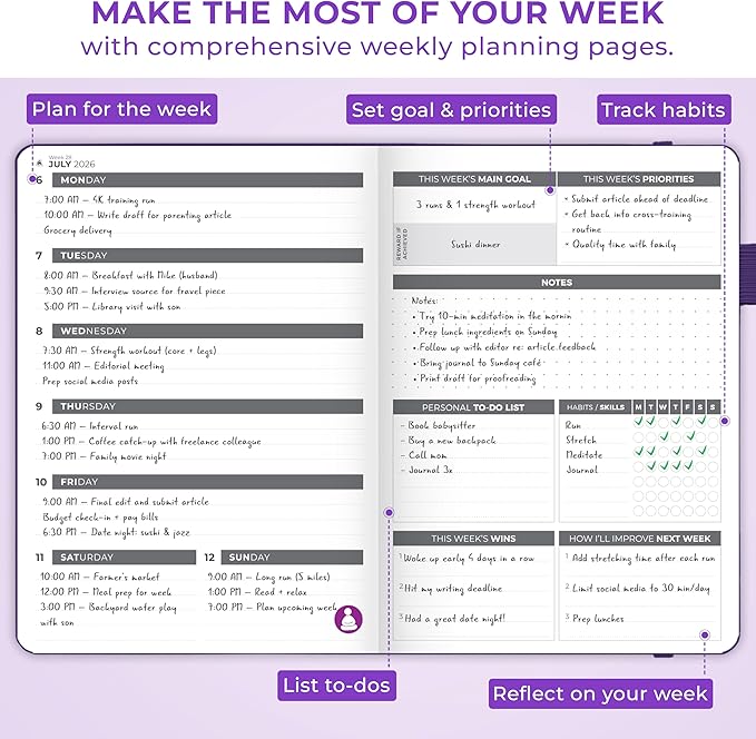 Clever Fox Dated Planner 2026-2027 – Weekly Life Planner Notebook - Image 6