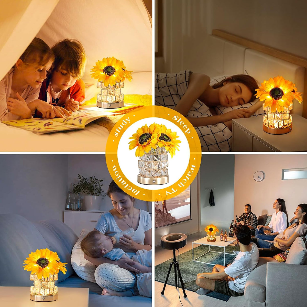 sunflowers flower lamp cordless touch table lamp birthday, package contents